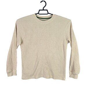 Mens Sovereign State Beige Waffle Knit Thermal Shirt Long Sleeve Cotton Blend M
